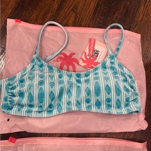 Pink Palm Puff Bikini - XS